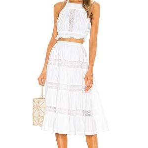 Tularosa White Cotton Thelma Skirt